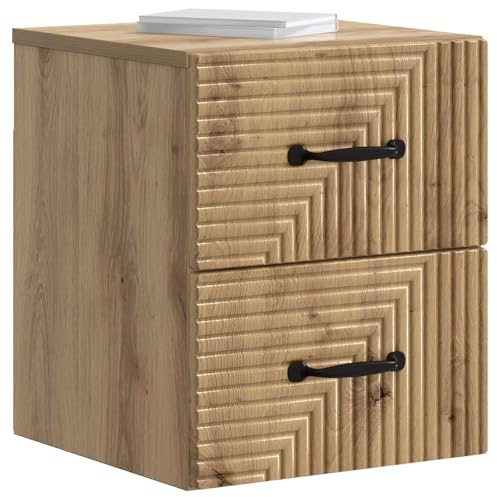 vidaXL Wandmontierter Nachttisch 2 pcs Artisan-Eiche 34,5 x 33 x 40 cm, Schlafzimmer Nachttisch, modern, rechteckig, eleganter Stauraum, platzsparend, funktional, wichtig für Dein Zuhause