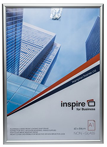 Hampton Frames SNAP Poster Certificate Photo Display Snap Frame Silver A1 (59x84cm) SNAPA1S