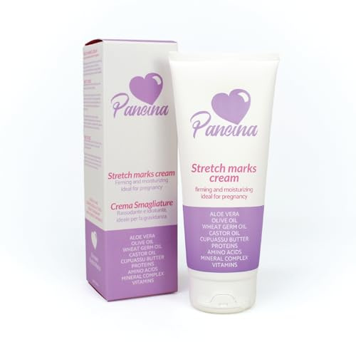 Pancina Schwangerschaftsstreifen Creme | Natürliche Körpercreme zur Straffung von Dehnungsstreifen für Bauch, Brüste, Beine und Gesäß. Feuchtigkeitsspendend und hypoallergen | 200 ml