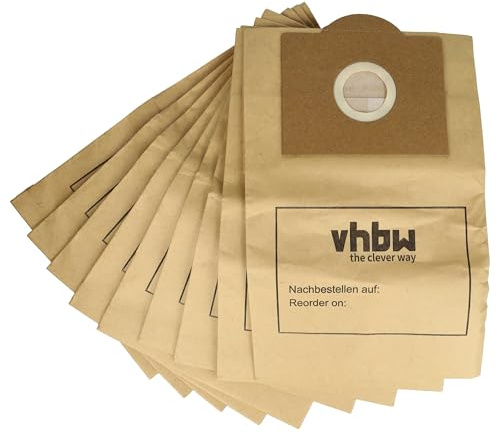 vhbw 10x Staubsaugerbeutel kompatibel mit Rowenta Bully RU 072, RU 100-104, RU 15, RU 361 Staubsauger - Papier, 32cm x 19cm Sandfarben