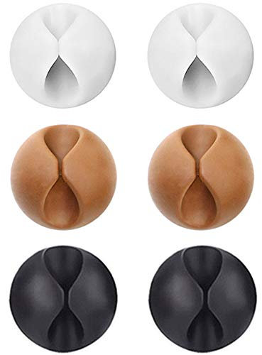 U-horizon Set di 6 clip per cavi resistenti, supporto per cavi multifunzione per telefoni cellulari, computer portatili, computer, ecc