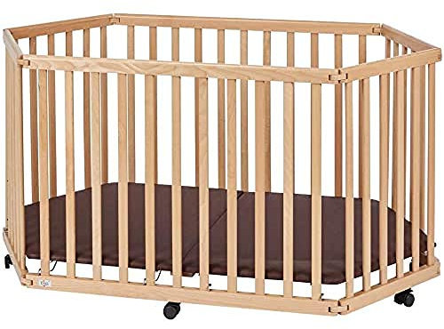 tiSsi ® Laufstall Laufgitter natur 6- eck, beige