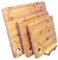 woodluv Set of 3 With STAND Organic Bamboo Cutting Board Set Antibacterial Serving Chopping Board With Juice Grooves, 45 x 30 x 1.8cm, 33 x 23 x 1.8cm and 28 x 21 x 1.8cm