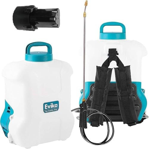 Akku Drucksprüher 10 Liter inkl. Li-Ion Batterie und Ladegerät, für Garten/Weingut/Rasen, Rückenspritze Akku mit 110cm Teleskop-Sprühlanze, Unkrautspritze mit Messingdüse