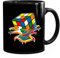 MoonWorks® Kaffee-Tasse Zauberwürfel 80er Jahre Retro Rubik Cube Bürotasse lustige Kaffeebecher schwarz Keramik-Tasse