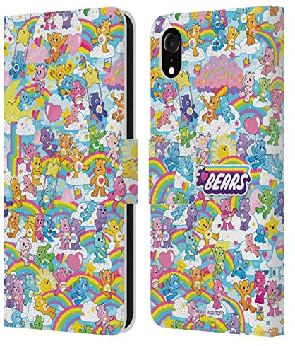 Head Case Designs Licenciado Oficialmente Care Bears Arcoiris 40 Aniversario Carcasa de Cuero Tipo Libro Compatible con Apple iPhone XR