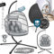 Kesser Sillón colgante Jungle con estructura de acero, sillón colgante grande, cojín + soporte para mantas, asiento colgante para interior - columpio para exteriores para niños y adultos, color gris