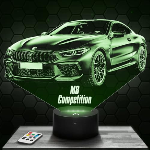Nachttischlampe - Touch-Nachtlicht Auto Supercar M8 competition 3D-LED-Lampe Illusion, Geschenkidee Weihnachten Geburtstag Junge und Mädchen Nachttischlampe Kinder- oder Erwachsenenzimmer TOP