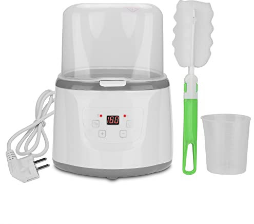 Flaschenwärmer Baby,Sterilisator für Babyflaschen,Doppelflaschenwärmer für Babynahrung,Milchwärmer, intelligenter Reiseflaschenwärmer, Babyflaschensterilisator mit LCD-Display, (EU Plug)