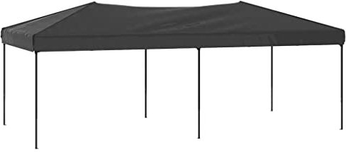vidaXL Partyzelt Festzelt Camping Pavillon Faltpavillon Gartenzelt Grillzelt Terrasse Gartenpavillon Stahlrahmen Faltbar Anthrazit 3x6m
