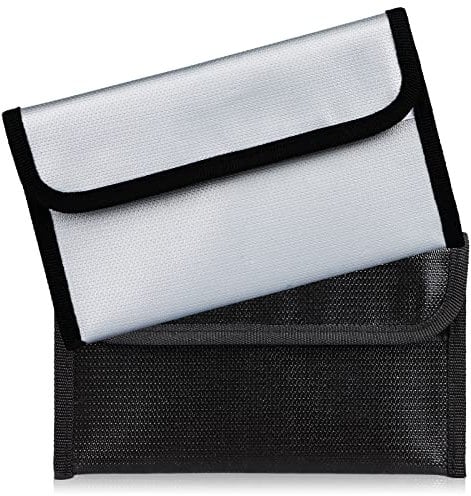 Feuerfeste Dokumententasche Feuerfeste Tasche 2 Stück (20 x12cm) Brieftasche Klein Geldtasche Feuerfest Wasserdicht Geldaufbewahrung für A4 Dokumente Passport Bankdatei Geld Wertsachen