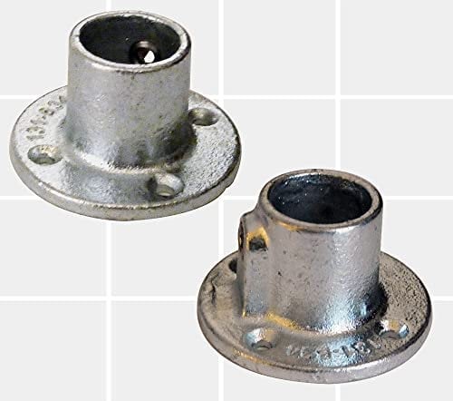 Galvanized Tube Fittings - (131 Wall Plate Base Flange-48mm OD Tube D48) Steel Connectors for Plumbing, & DIY Projects | Pipe Fittings for Residential & Industrial Use | 2PK