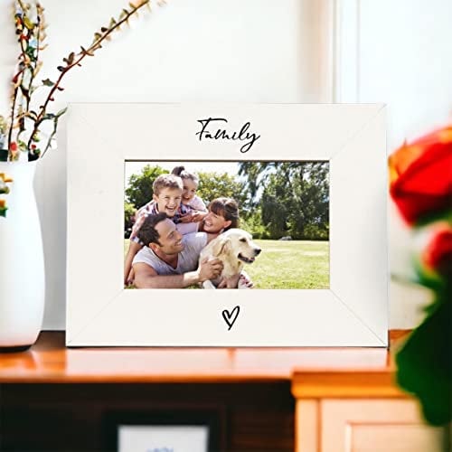White 6x4 Landscape Picture Photo Frame Family Heart