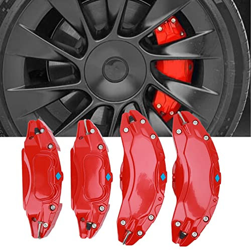 Coperchi Pinza Freno per Model Y 2020-2023, Copripinza Freno Anteriore e Posteriore Ruota 19 Pollici 20 Pollici, Set di 4 Copri Pinza Modello Y (Rosso)