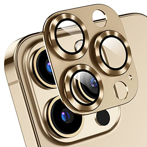AFARER 2 Stück für iPhone 13 Pro/ 13 Pro Max kameraschutz metall,9H Härte HD Linse Schutzfolie,Linsenschutz ultradünnes,gehärtet Glas Abdeckung,Panzer Schutz Folie,Starke Haftung kratzfeste,Gold