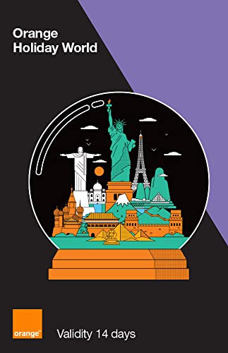Orange Holiday World eSIM Card - 14 Days, Upto 10GB Data. Preloaded and Preactivated with Worldwide Data. Tethering Allowed. Calls & Text NOT Allowed. Europe eSIM for iPhone and Android