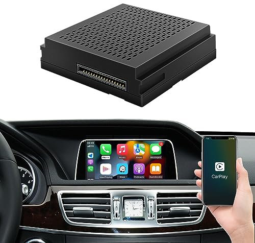 autoabc Kabellos CarPlay/Android Auto Adapter Fit für Mercedes Benz A/B/C/E/CLA/GLA/GLK/ML/SLK mit NTG4.5 System Bluetooth/Spiegel Link/Siri Voice/DVR und Kamera Eingang Etc