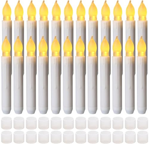 Yakpo 24er Pack Halloween hängende schwebende LED Stabkerzen, batteriebetrieben, flameless flackernde elektrische Fake-Kerzen für Fenster- und Weihnachtsdekorationen