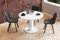 Design Esstisch rund HES-111 Weiß Hochglanz ausziehbar 100 cm bis 148 cm runder Esszimmertisch Küchentisch rund Funktionstisch oval Kitchen Table Esszimmer Dining Table Ausziehtisch Konsolentisch