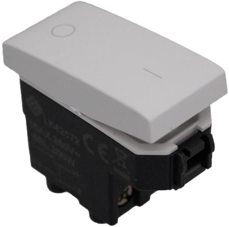 A2ZWORLD Interruttore Bipolare, 1P 16A 220V, Compatibile Con Bticino Living, Compatibile Con Vimar Plana (Bianco)