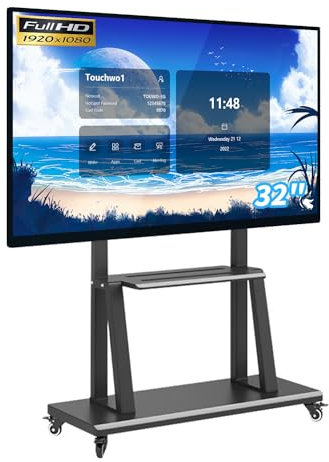 TouchWo 32 pollici Touchscreen Monitor Smart Board, 1920x1080P Lavagna Interattiva, Windows 10 Pro All-in-One Touch panel PC per l'ufficio e la classe