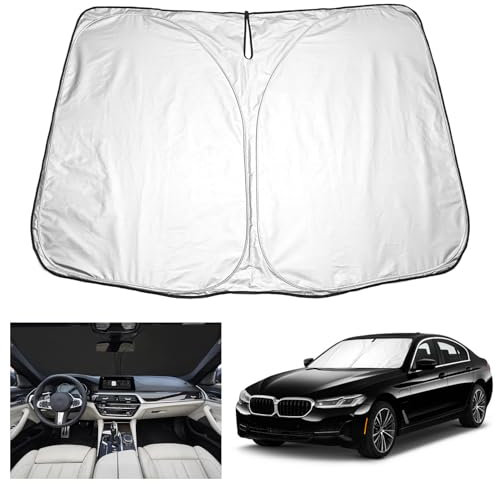 YEE PIN Serie 5 G30 G31 Parasol Coche Compatible con BMW Serie 5 5 G30 G31 G38 2018-2022 2023 2024, Parasol Plegable Coche Parasol Delantero Parabrisas Protección UV Polvo