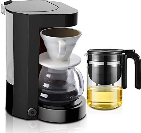 VEETHI Coffee Machine Espresso Maker, Household Automatic Coffee Sharing Pot Drip Glass Commercial Coffee Machine (Black A)