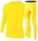 PROSTYLE SPORTS Junior Boys Long Sleeve Compression Set compression Top Compression bottom Full Sleeve Shirt Pant MMA Football Surfing Kayaking Gym Athletic (Yellow, 11-12 Years)
