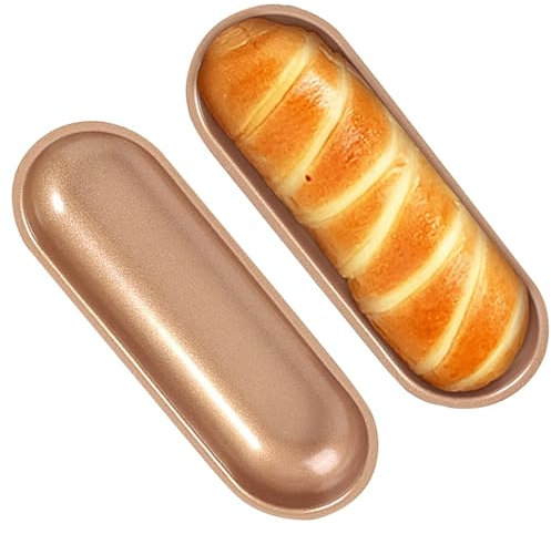 2 Piezas Moldes de Pan, Molde Pan Baguette de Acero al Carbono Antiadherente Reutilizable para Panadería de Restaurante Familiar