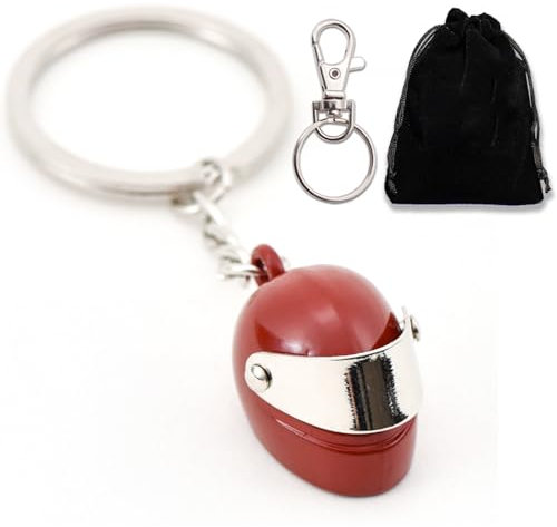 BUKEQILA Motorradhelm-Schlüsselanhänger Motorradgeschenke für Männer und Frauen, Motorrad-Gadget-Zubehör Cooler Schlüsselanhänger, Geschenk für Vater zum Geburtstag Weihnachten und Vatertag Rot