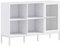 HOMCOM Aparador de Cocina Mueble Aparador con Puerta de Malla 4 Compartimentos Abiertos y Estante Ajustable Mueble de Cocina Moderno Bueffet para Salón Comedor 120x37x81,5 cm Blanco