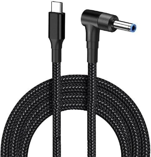 OYY Chargeur USB C vers Smart Blue Tip pour ordinateur portable HP 65 W 45 W 90 W Adaptateur d'alimentation pour Pavilion X360 11 13 15 Zbook 14u G4 G5 X360 EliteBook 840 850 ProBook 430 450