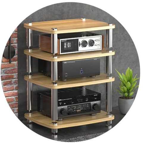 1/2/3/4-Layer Audio Cabinet HIFI Stand Record Player MDF Stand Audio Rack With Shock-Absorbing Feet Power Amplifier Shelf Equipment Cabinet