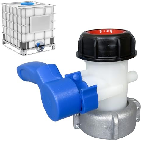 Chengshi IBC Ventil, 75mm DN50 Kugelhahn 1000L IBC Tonnen Eimer Kunststoff Integrierte Absperrklappe Bewässerungsausrüstung Integriertes Absperrventil Design