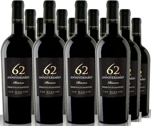 San Marzano Vini 12er Vorteilspaket 62 Anniversario Primitivo di Manduria Riserva DOC 2018 (12 x 0.75 l)