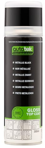 AutoTek Professional High Gloss Metallic Black Spray Paint, Aerosol Spray, 300 ml