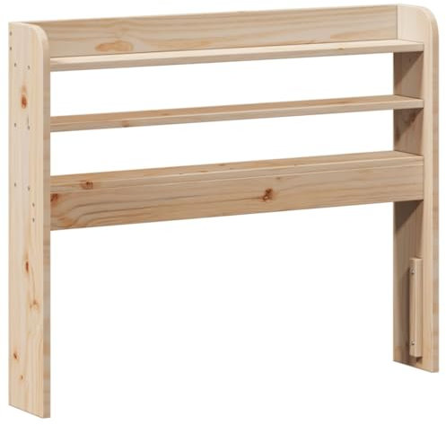 Tête de lit vidaXL en Bois Massif de pin avec Étagères 75 cm et Rangement sur Pied