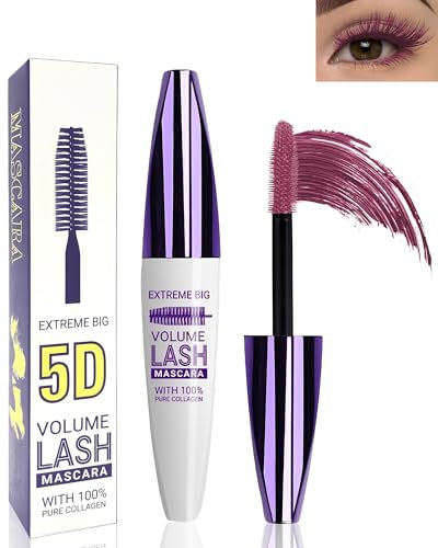 Bordeaux 5D Mascara Volume e Lunghezza, Mascara Estensione ciglia Volume, Waterproof e Lunga Tenuta con una, Not Blooming Lashes Thick Curling, Definizione Precisa, Trucco per Donne-08#