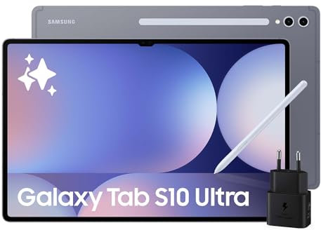SAMSUNG Galaxy Tab S10 Ultra, Tablet AI, Display 14.6 Dynamic AMOLED 2X, 5G, RAM 12GB, 256GB, 11.200 mAh, Android 14, IP68, Gray, [Versione italiana] 2024, Caricabatterie 45W