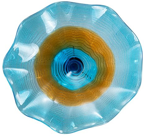 Bakspa Piatto da Parete in Vetro Soffiato a Mano, Unico Piatto da Parete in Vetro di Murano da 30,5 cm, per Cucina, Scale, Soggiorno, Ingresso
