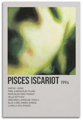 oksdjhrnn The Smashing Pumpkins Album Pisces Iscariot Poster, dekoratives Leinwandposter, Wandkunst, Dekor, Wohnzimmer, modern, Familienschlafzimmer, Dekoration, Poster, 30 x 45 cm, ungerahmter Stil