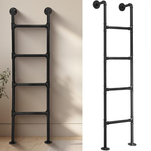 Scala in ferro battuto resistente, per cantina, finestra, montaggio a parete, scala dritta (150 cm)