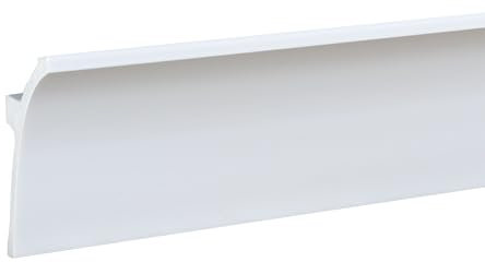 PROVISTON Licht Stuckleiste 50 x 100 x 2000 mm Moderne LED Deckenleiste Klassisches Profil Hochwertige Deckenleiste Kunststoff Weiß Wasserfest, Robust und Langlebig