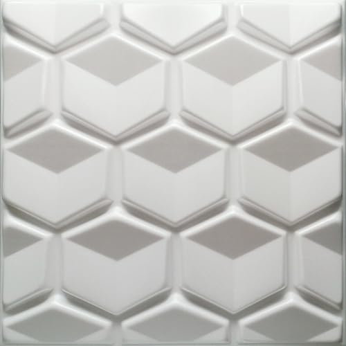 Deccart Amber Panneaux Muraux 3D | Plaques Murales Décoratives | Panneau Mural 3D Design | Idéal pour Faux Mur Mur 3D et Décoration Intérieure | Panneaux Décoratifs Mural (Blanc 12m²)