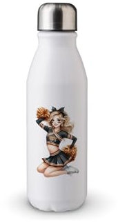 MAXIKIWI Einwandige Wasserflasche mit Schraubverschluss, nicht isoliert, leichtes Aluminium, BPA-frei, auslaufsicher, American Football, 500 ml