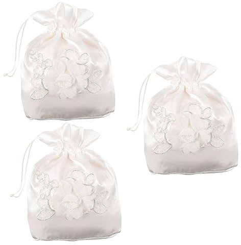 COLLBATH 3stücke Braut-handtasche Satin Mit Floralen Details Brautjungfern-tasche Für Hochzeiten Praktische Und Dekorative Damen-handtasche Für Besondere Anlässe