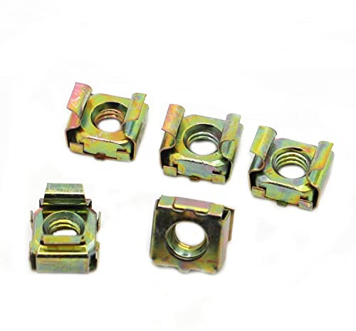 Farbe Verzinkter Stahl Quartett Schwimmmuttern M4 M5 M6 M8 M10 M12 Kassette Elastische Gehäusekarte Käfigmutter Quadratische Einrastmutter(M10 10pcs)