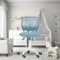 FurnitureR Chaise de Bureau Polyvalente pour Enfants, Chaise de Travail sans Accoudoirs à Hauteur Réglable, Chaise d'Étude Pivotante Colorée pour L'école et Le Bureau à Domicile, Curio Bleu