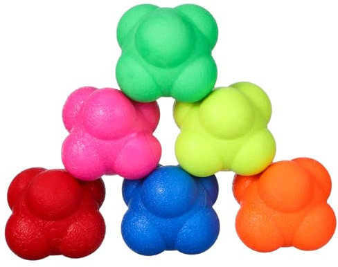 CLISPEED 6 Stück Reflexball zur Reaktionstraining, GummibäLle Reaktionsball Fußball Reaktionstrainer Zur Verbesserung von Beweglichkeit Reflexen Hand Augen Koordination für Im Freien zu Hause Das