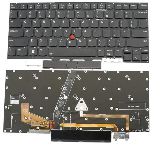 BestParts Backlit Laptop Keyboard Replacement for Lenovo Thinkpad X1 Carbon 9th Gen 2021 Gen 9 Type 20XW 20XX US Layout with TrackPoint Black